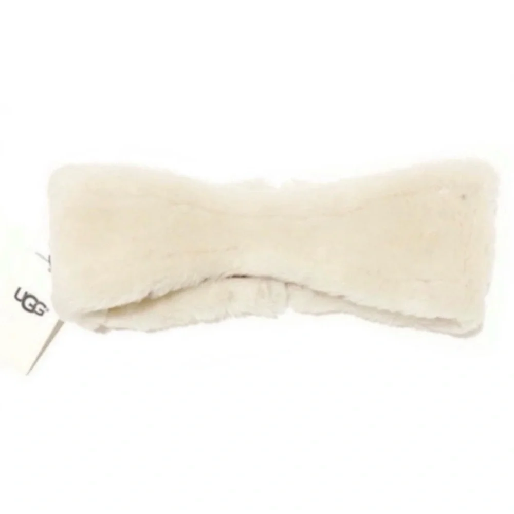 UGG Reversible Chestnut Leather & Shearling Headband NWT